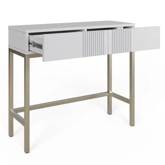 Smart Console Table with Drawers - White