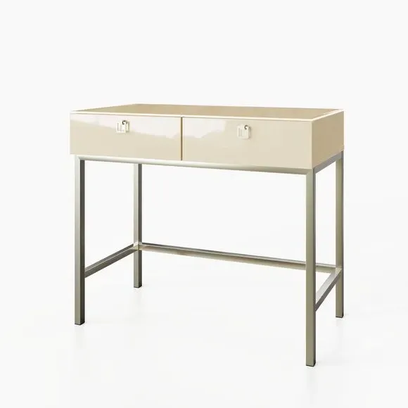 Smart Console Table with LED Lights - Alabaster