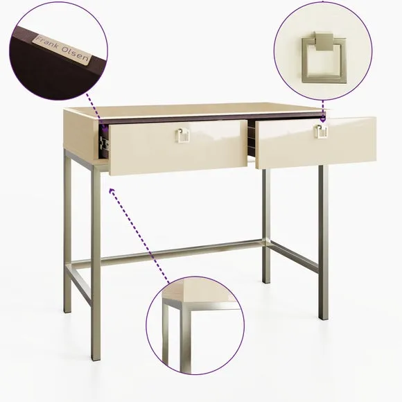 Smart Console Table with LED Lights - Alabaster
