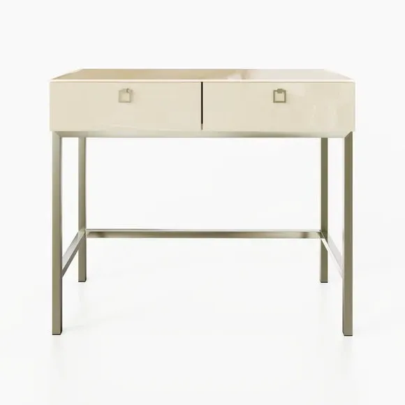 Smart Console Table with LED Lights - Alabaster