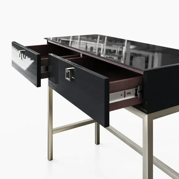 Smart Console Table with LED Lights - Onyx Black