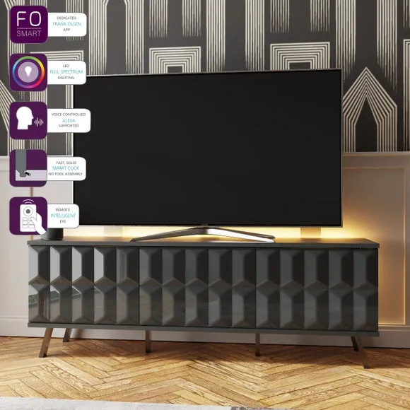 Smart LED TV Unit with Remote Control - Grey