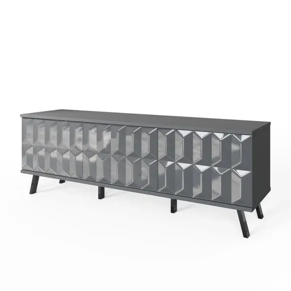 Smart LED TV Unit with Remote Control - Grey