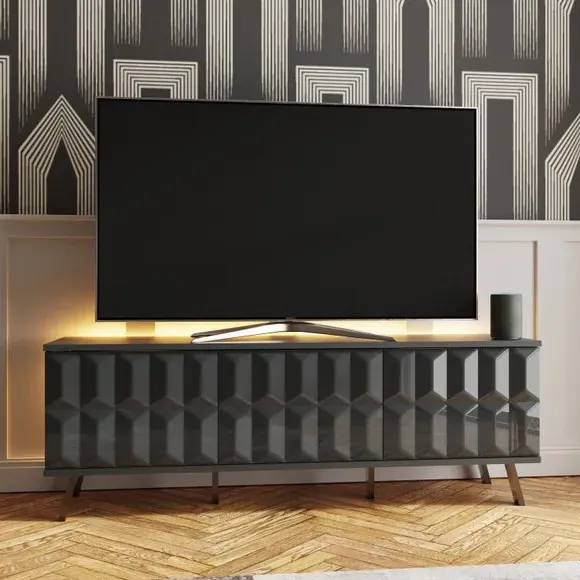 Smart LED TV Unit with Remote Control - Grey