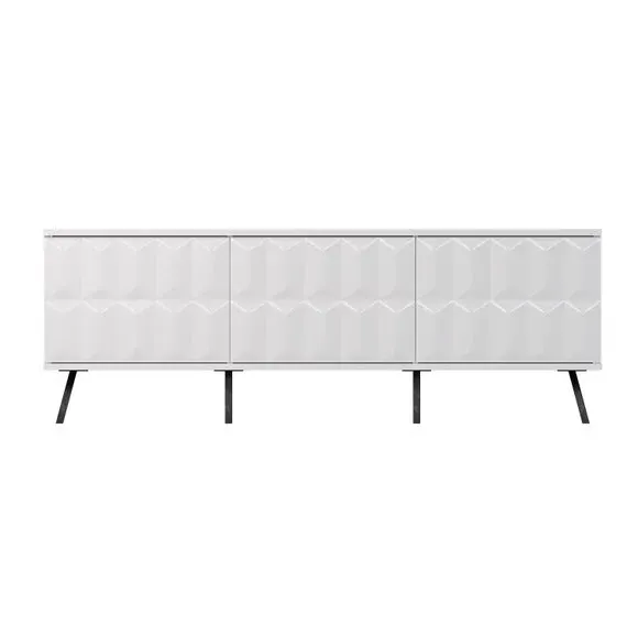 Smart LED TV Unit with Remote Control - White