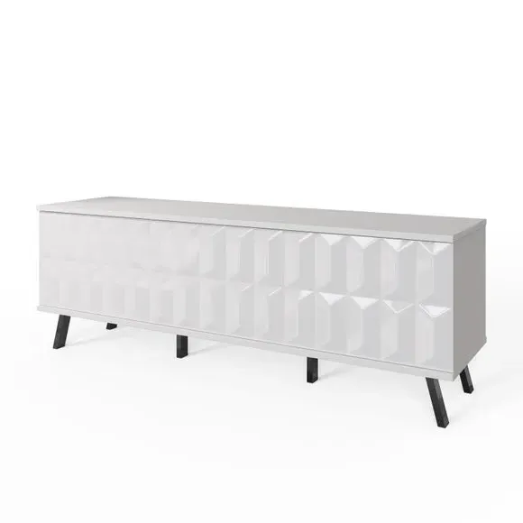 Smart LED TV Unit with Remote Control - White