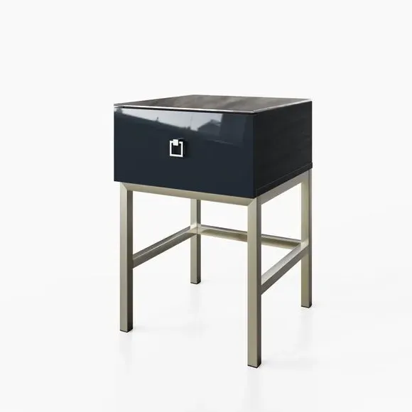 Smart Side Table with LED Lights - Onyx Black