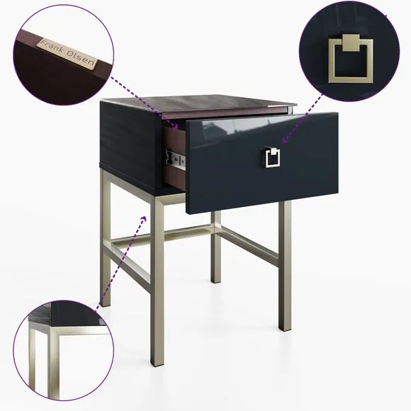 Smart Side Table with LED Lights - Onyx Black