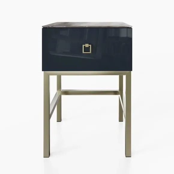 Smart Side Table with LED Lights - Onyx Black