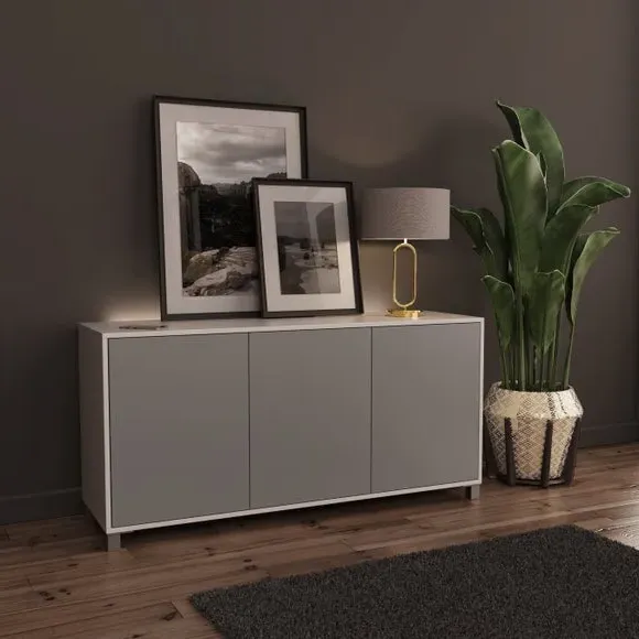 Smart Sideboard with LED Lighting - White image