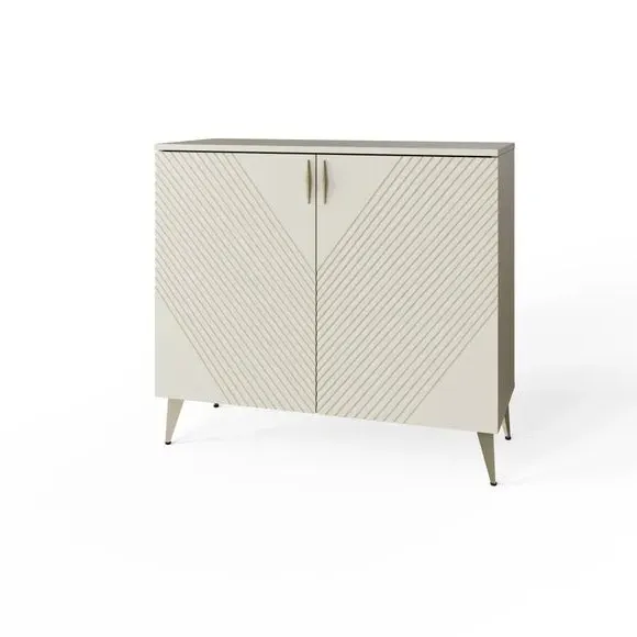 Tall Sideboard with Smart LED - Antique White