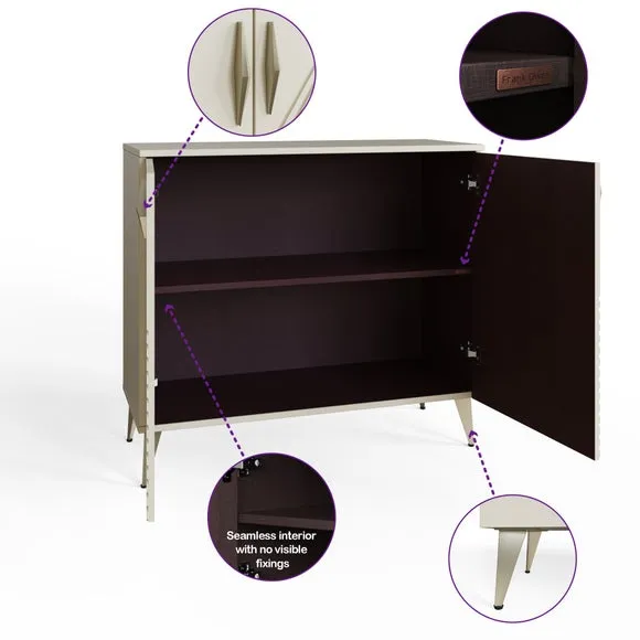 Tall Sideboard with Smart LED - Antique White