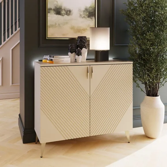 Tall Sideboard with Smart LED - Antique White