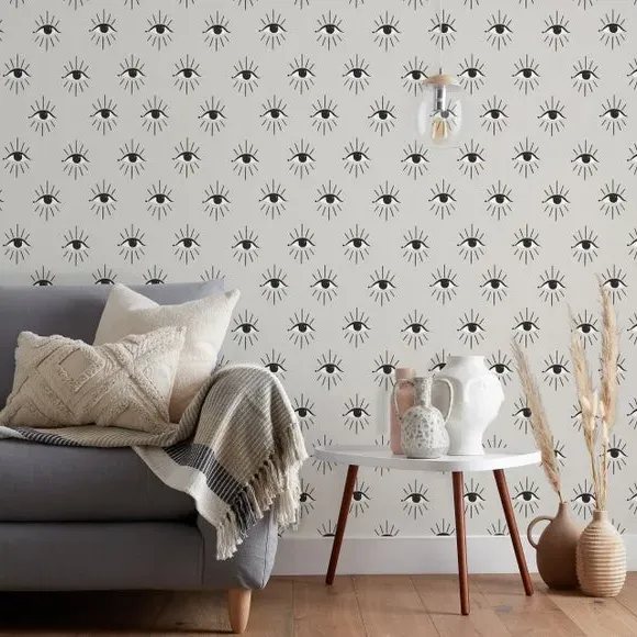 Abstract Eyes Wallpaper - Grey