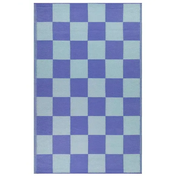 Checkerboard Indoor Outdoor Rug - Blue, Polypropylene