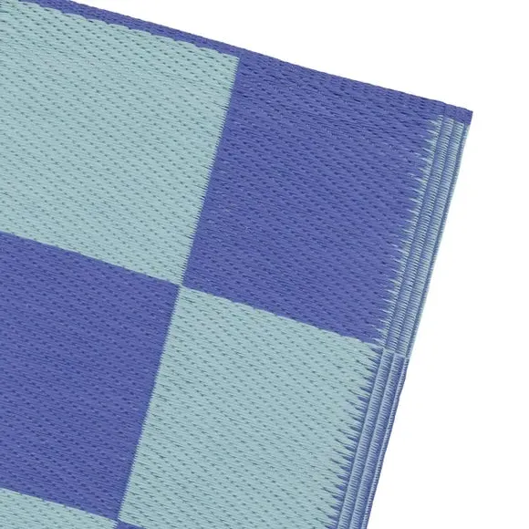 Checkerboard Indoor Outdoor Rug - Blue, Polypropylene
