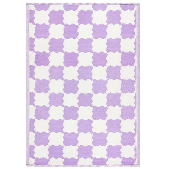 Checkerboard Indoor Outdoor Rug - Lilac