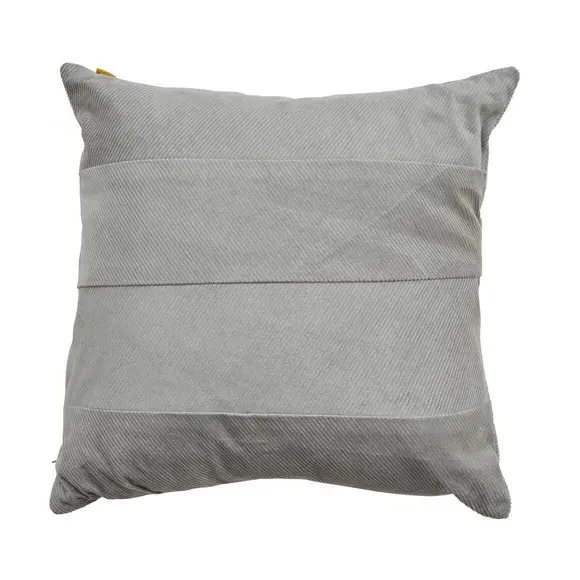 Corduroy Cushion with Velvet Cover - Grey image