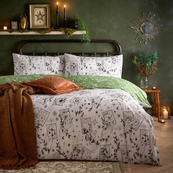 Duvet Cover Set Reversible - Green, Polycotton