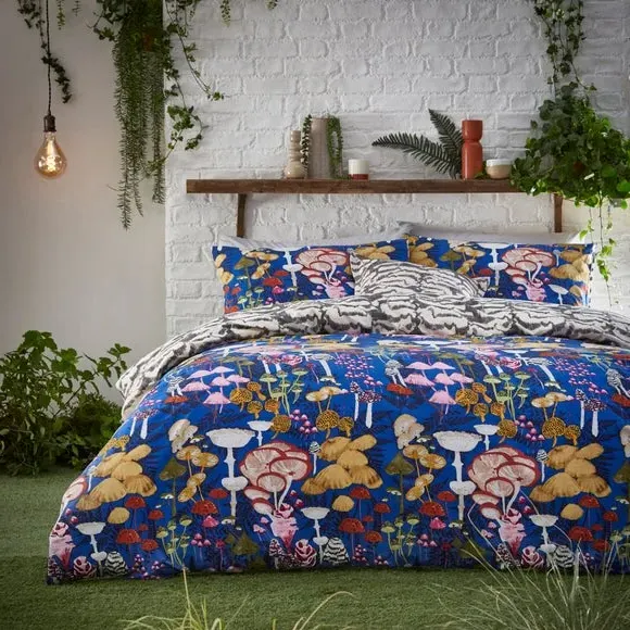 Duvet Cover Set with Pillowcase - Blue, Cotton