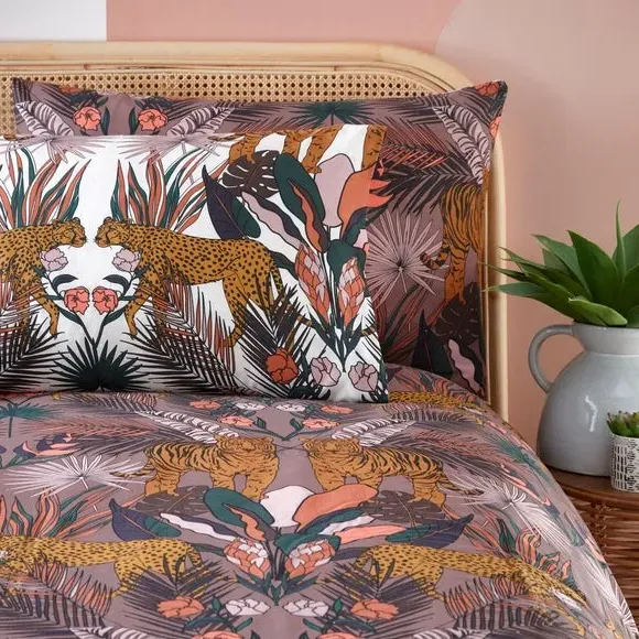 Duvet Cover Set with Pillowcase - Brown, Cotton