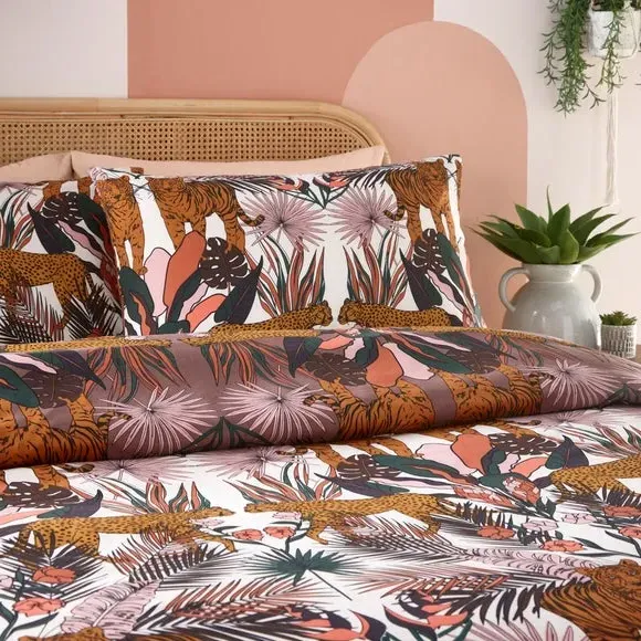 Duvet Cover Set with Pillowcase - Brown, Cotton