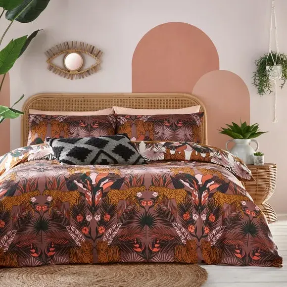 Duvet Cover Set with Pillowcase - Brown, Cotton