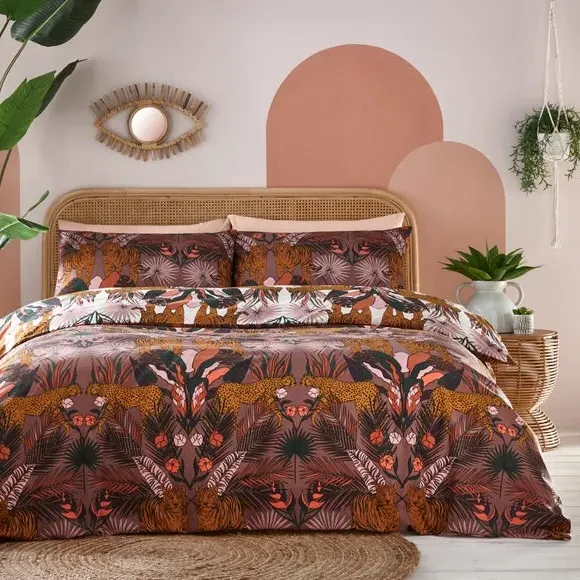 Duvet Cover Set with Pillowcase - Brown, Cotton image