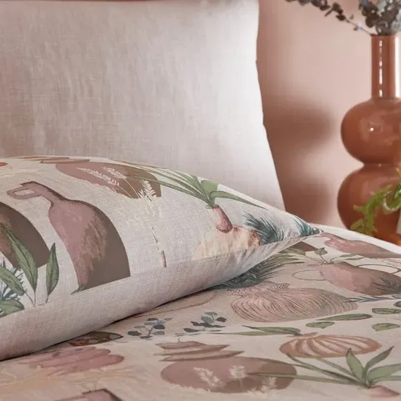 Duvet Cover Set with Pillowcase - Clay, Polycotton