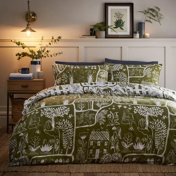 Duvet Cover Set with Pillowcase - Moss Green