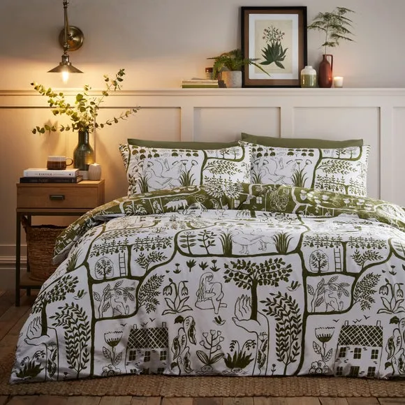 Duvet Cover Set with Pillowcase - Moss Green image