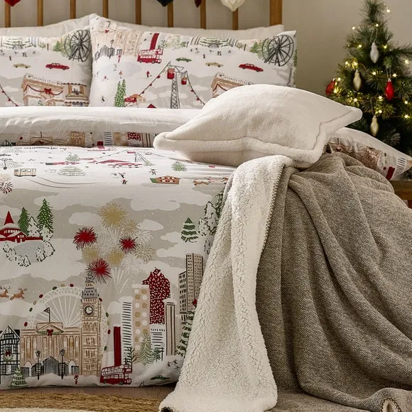 Duvet Cover Set with Pillowcase - White, Polycotton