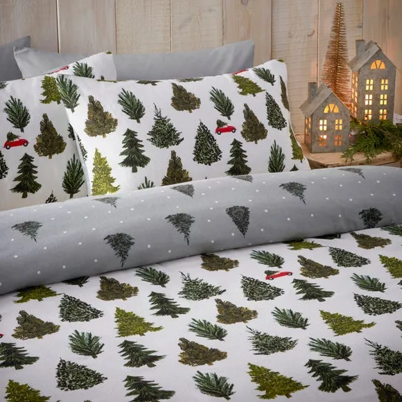 Evergreen Duvet Cover Set - Green, Cotton