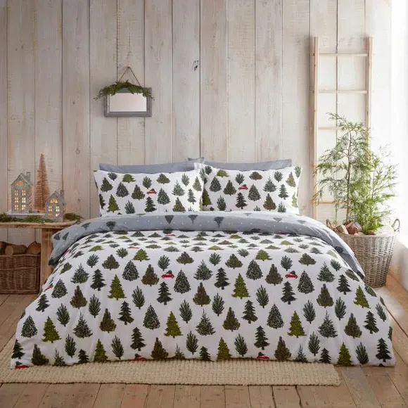 Evergreen Duvet Cover Set - Green, Cotton