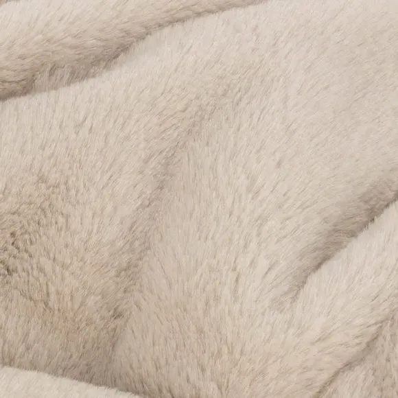 Faux Fur Throw Blanket - Natural, Polyester