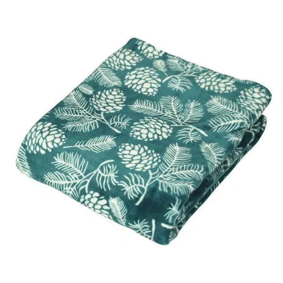 Fleece Throw Blanket Woodland Design - Pine image
