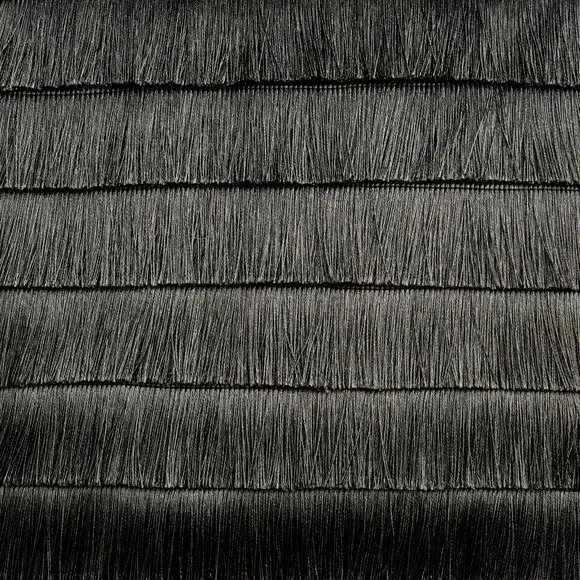 Flicker Cushion with Fringe - Grey, Velvet
