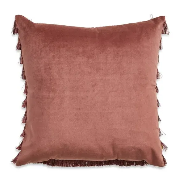 Flicker Cushion with Fringe - Pink, Velvet