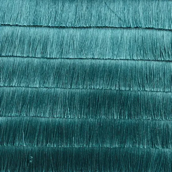 Flicker Cushion with Fringe - Teal, Velvet