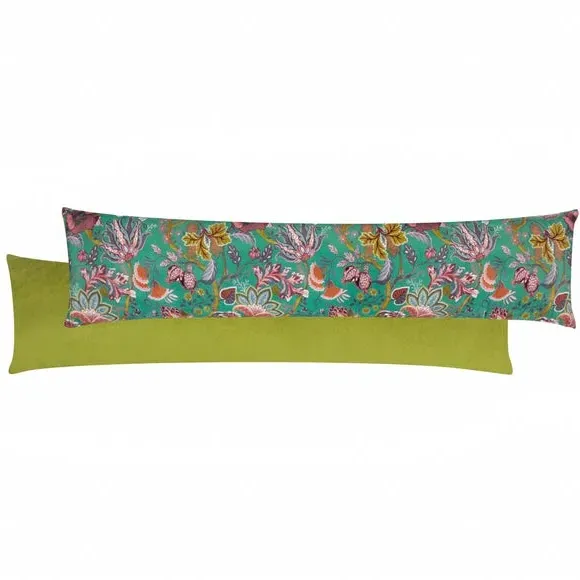 Floral Draught Excluder - Blue, Velvet image