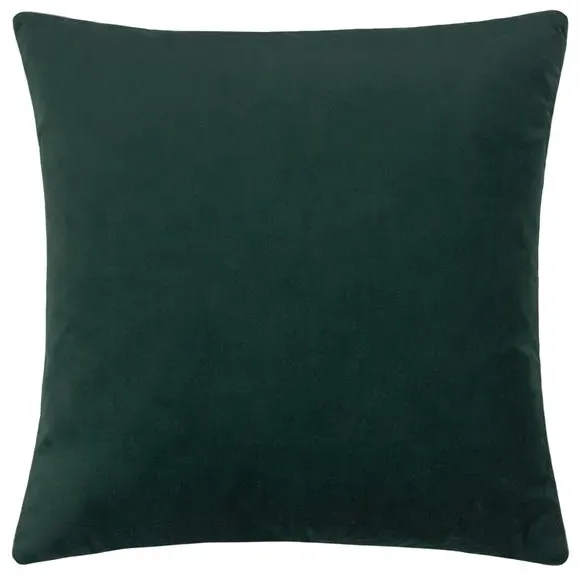 Geometric Cushion with Zip Fastening - Green, Velvet