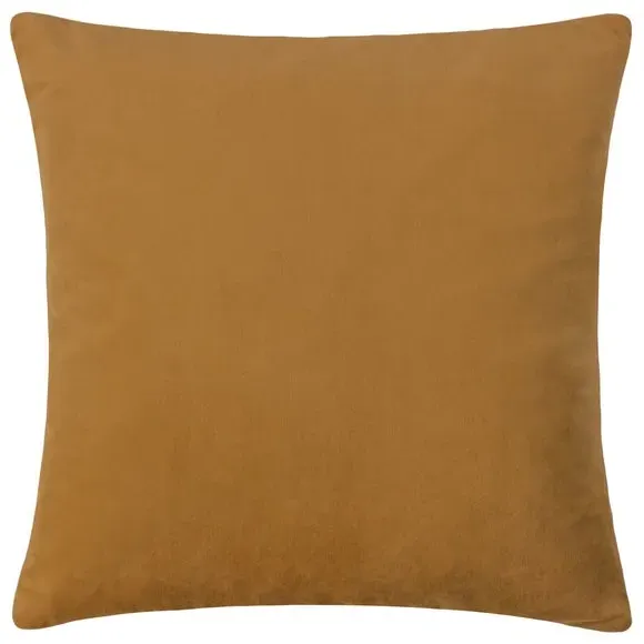 Geometric Cushion with Zip Fastening - Ochre, Velvet