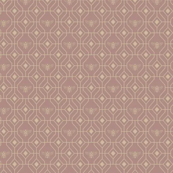 Geometric Wallpaper with Gold Foil - Blush