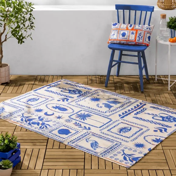Indoor Outdoor Rug - Blue, Polyester image