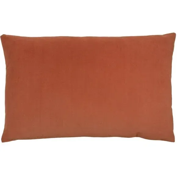 Oblong Cushion with Zip Closure - Brick, Velvet