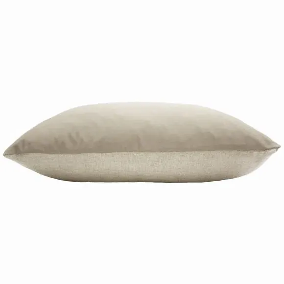 Oblong Cushion with Zip Closure - Natural, Velvet