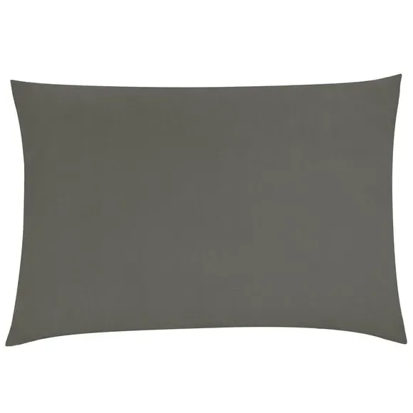 Oblong Cushion with Zip Closure - Steel, Velvet