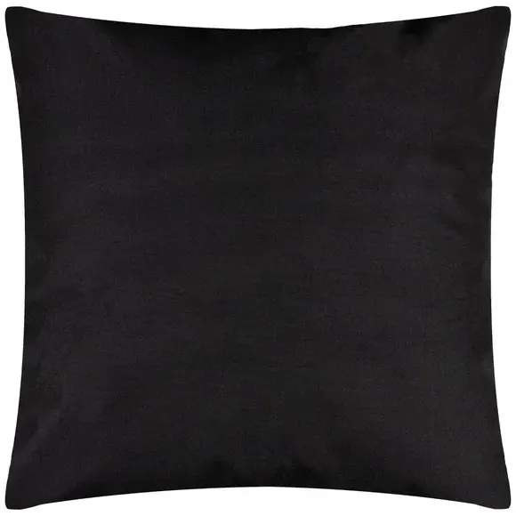 Plain Outdoor Cushion with Zip - Black, Polyester image