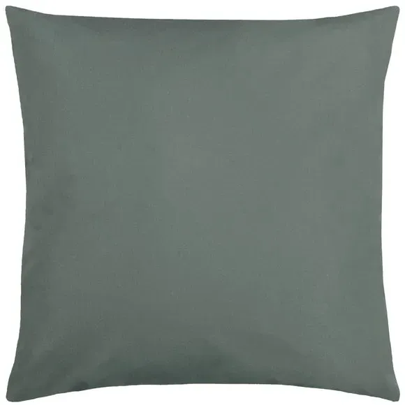 Plain Outdoor Cushion with Zip - Grey, Polyester