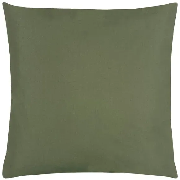 Plain Outdoor Cushion with Zip - Olive, Polyester